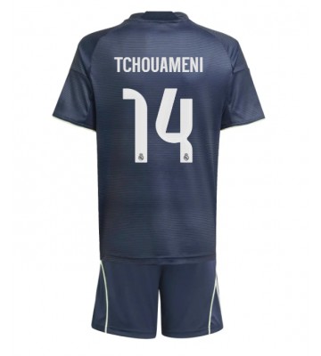 Real Madrid Aurelien Tchouameni #14 Udebanetrøje Børn 2025-26 Kortærmet (+ Korte bukser)